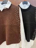 Camicia con pull-over e strass