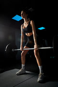 Completo fitness top e short sportivo nero