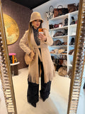 Cappotto con frange e fiocco 3 colori