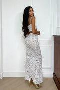 Completo top e gonna in pizzo bianco