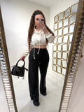 Felpa cropped con cappuccio