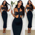 Abito midi con top in strass