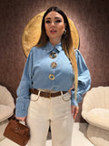 Camicia in jeans con spille