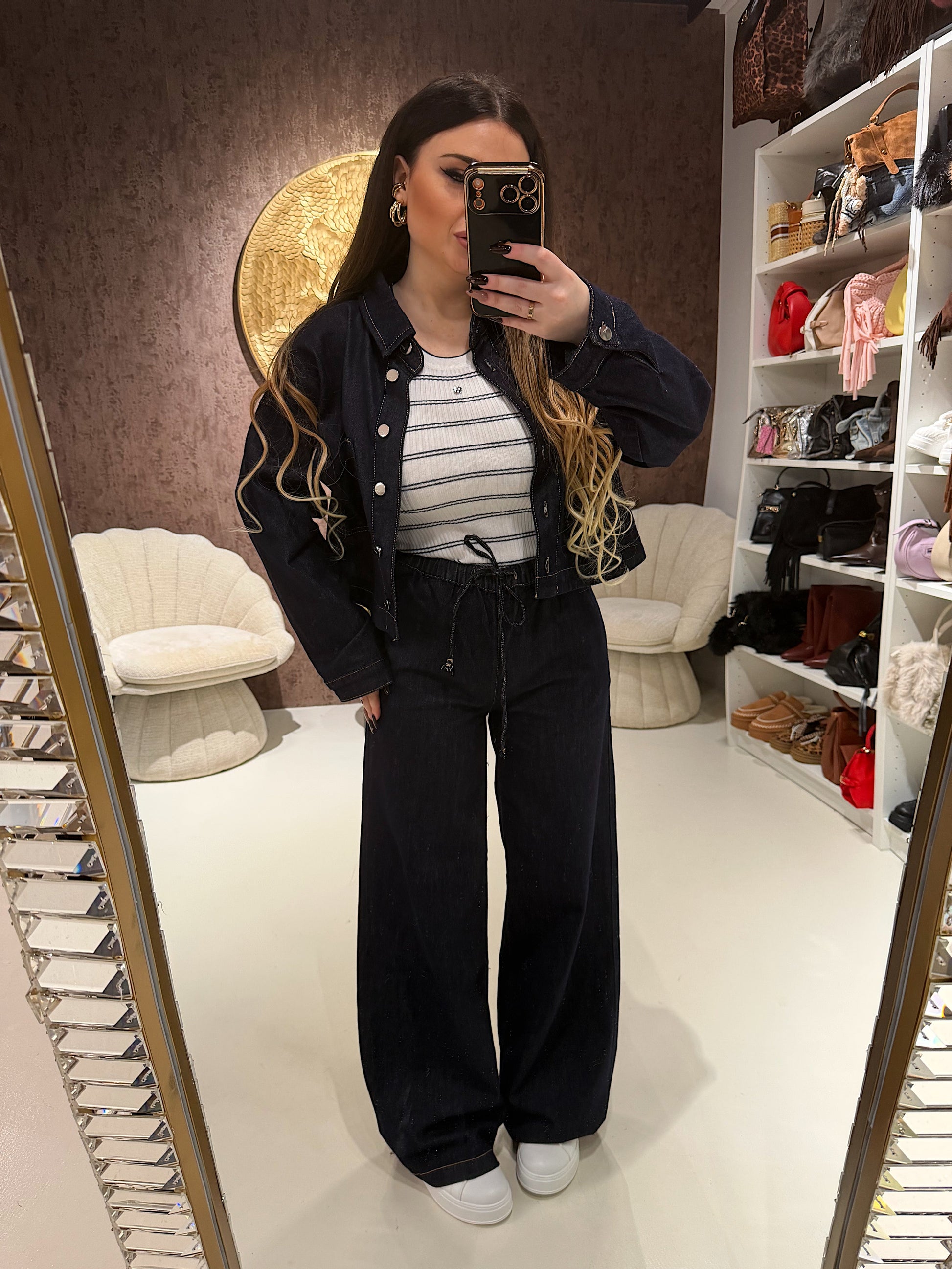 Completo Elastic Denim scuro