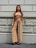 Completo top e pantalone Camel