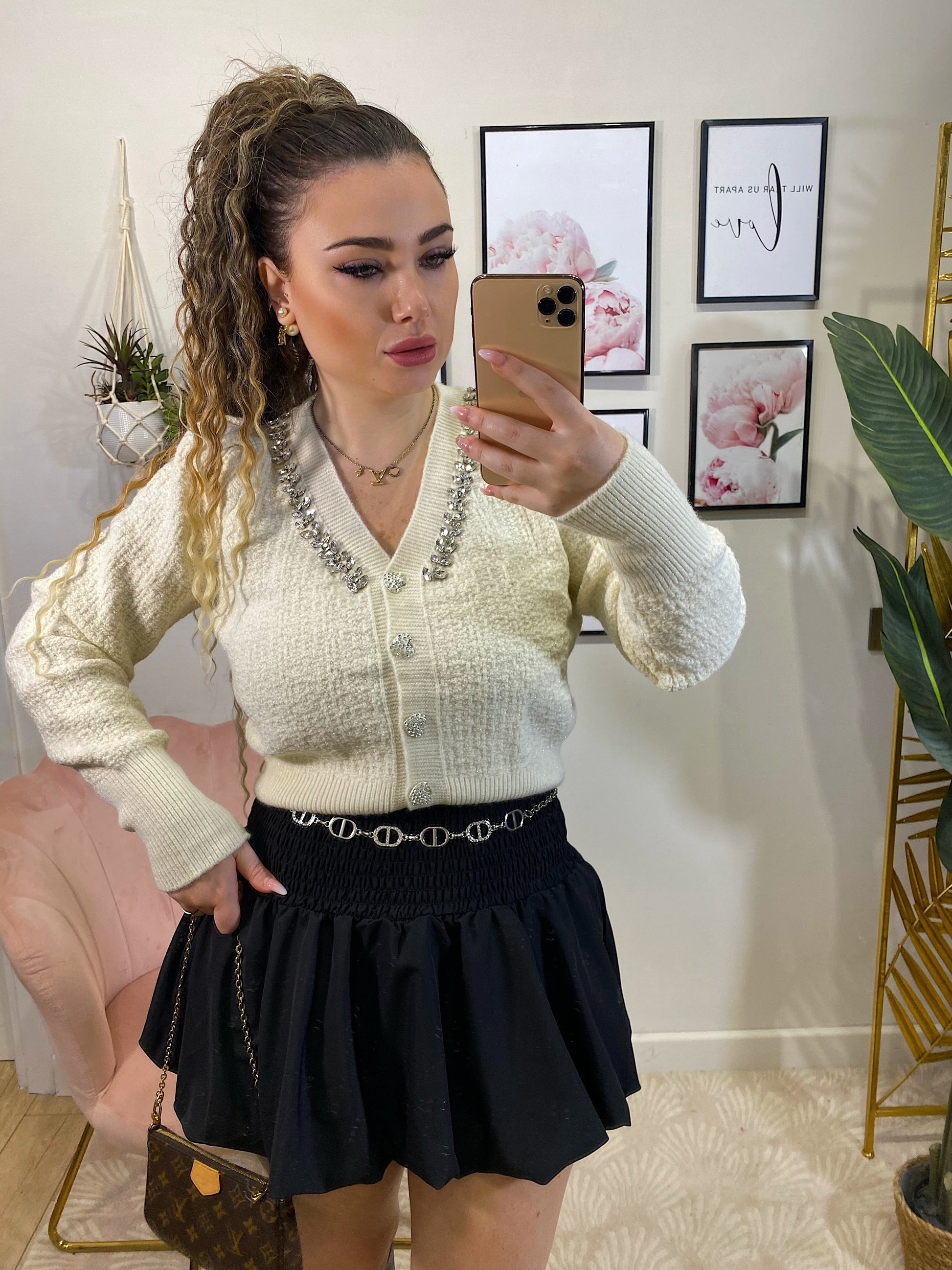 Maglioncino bianco con strass