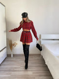 Completo camicia e gonna scozzese