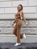 Completo basic maglia e pantalone Camel