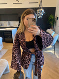 Giacca animalier con cintura