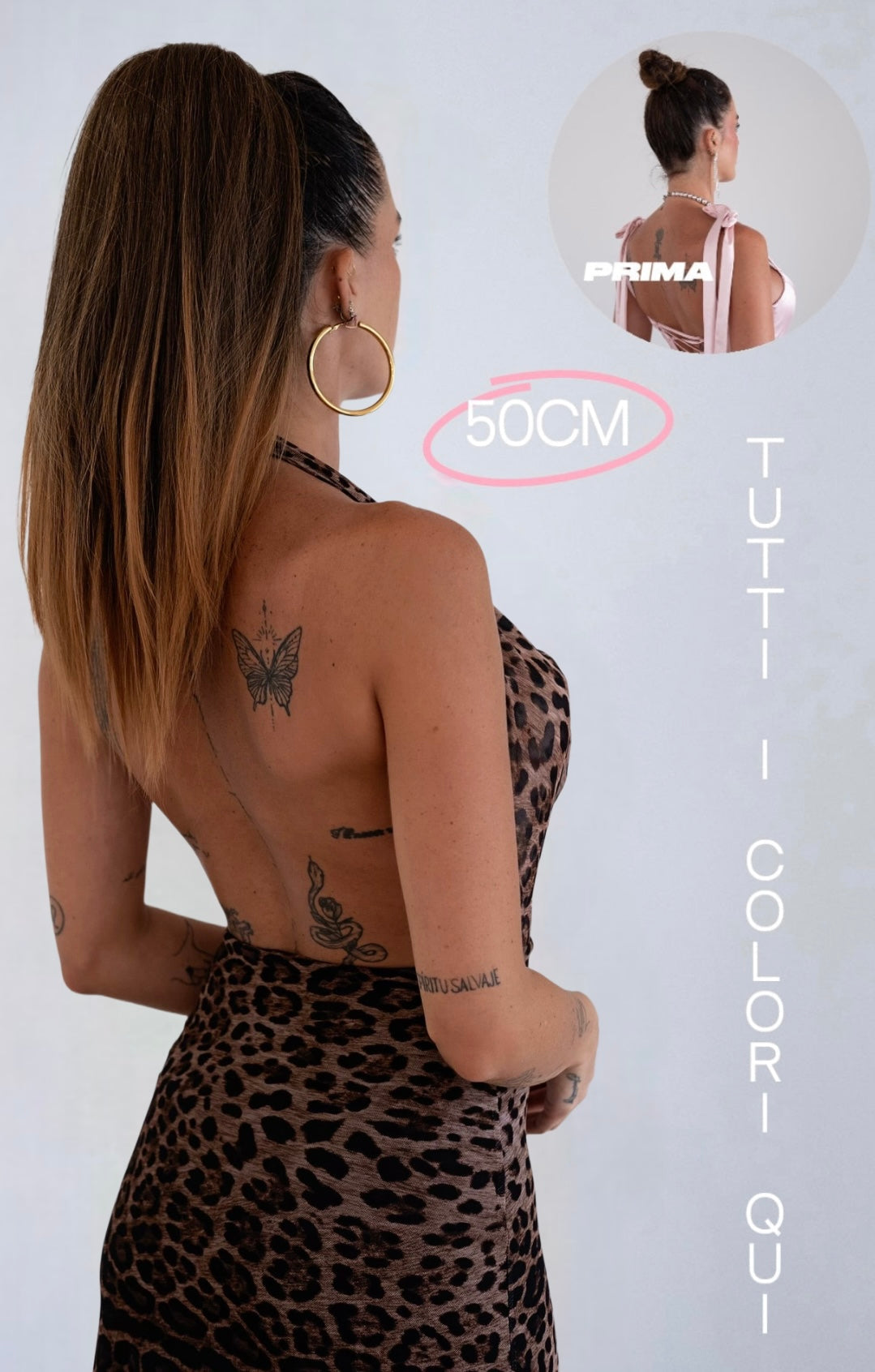 Coda liscia 50cm con Coulisse vari colori