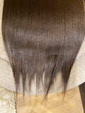 7 fasce liscia con clip castano scuro