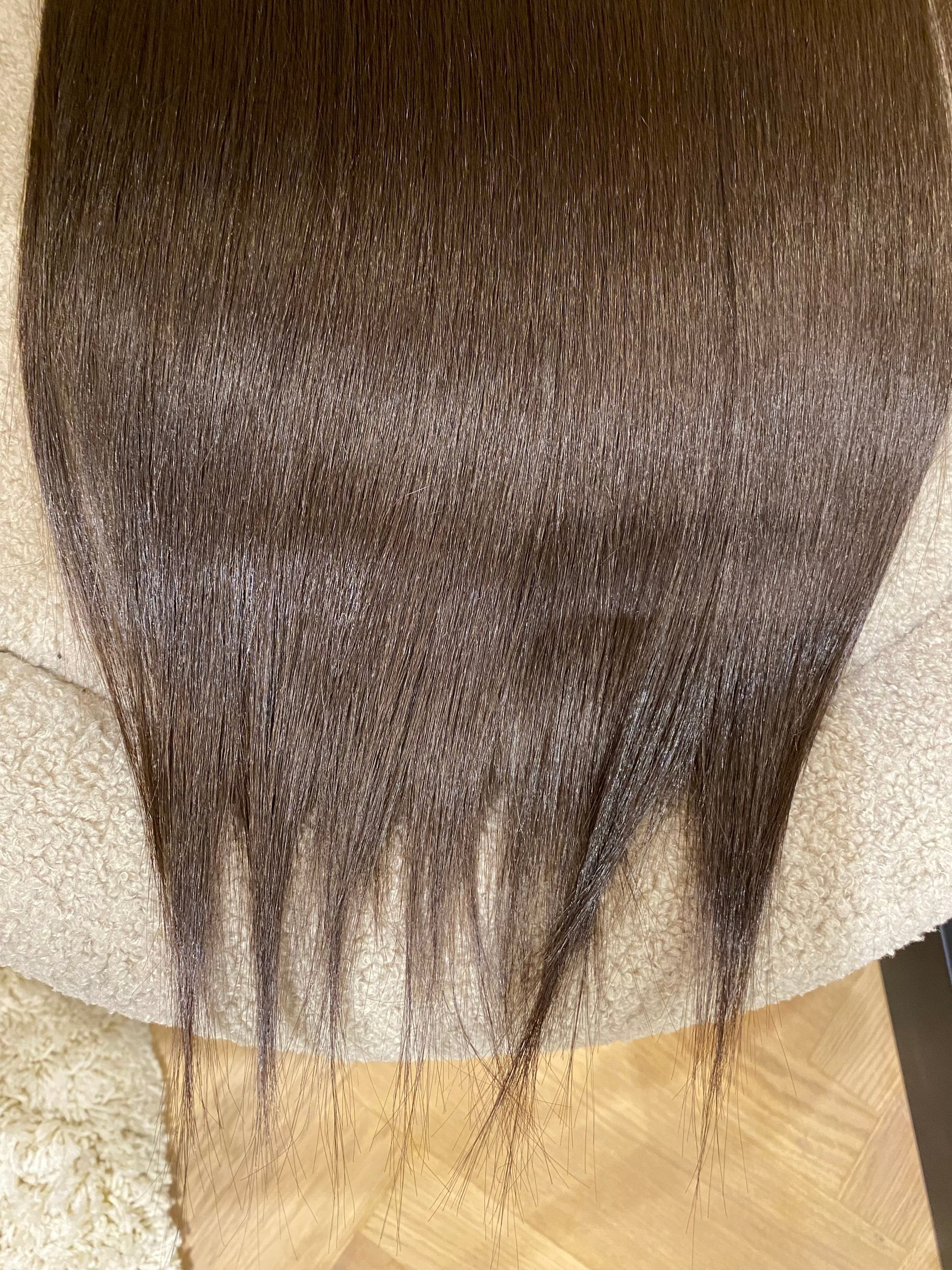 7 fasce liscia con clip castano scuro