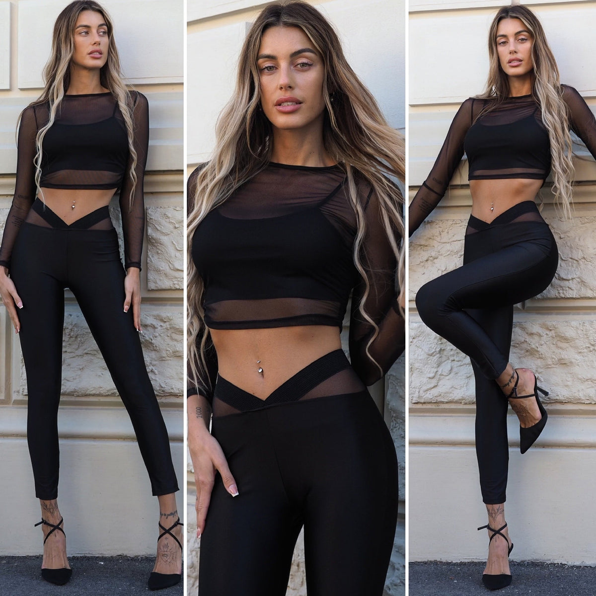 Pantalone con trasparenza