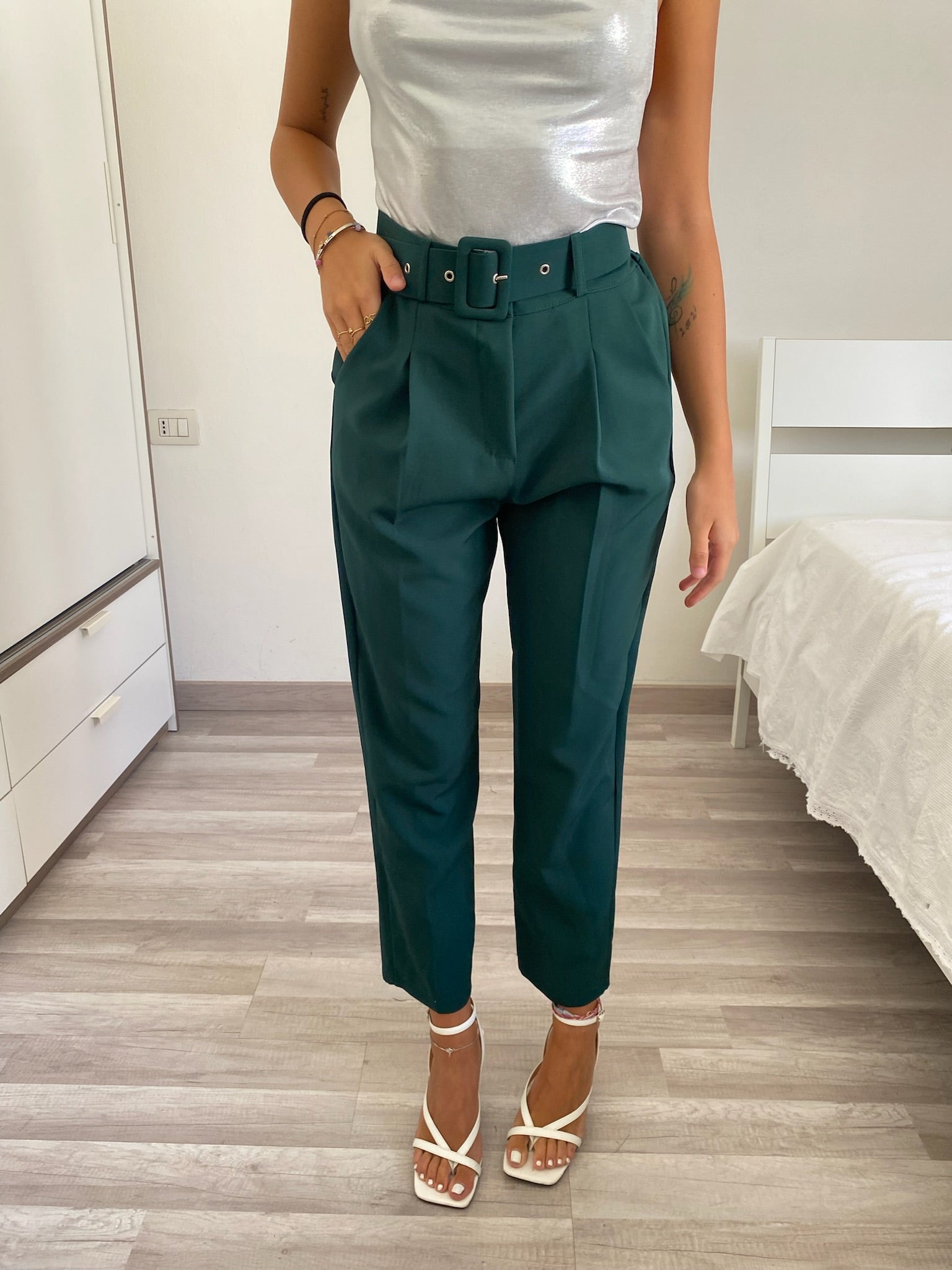 Completo giacca e pantalone verde bottiglia