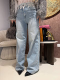Jeans con pizzo e perle