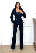 Bustino nero con strass