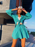 Set camicia e short turchese