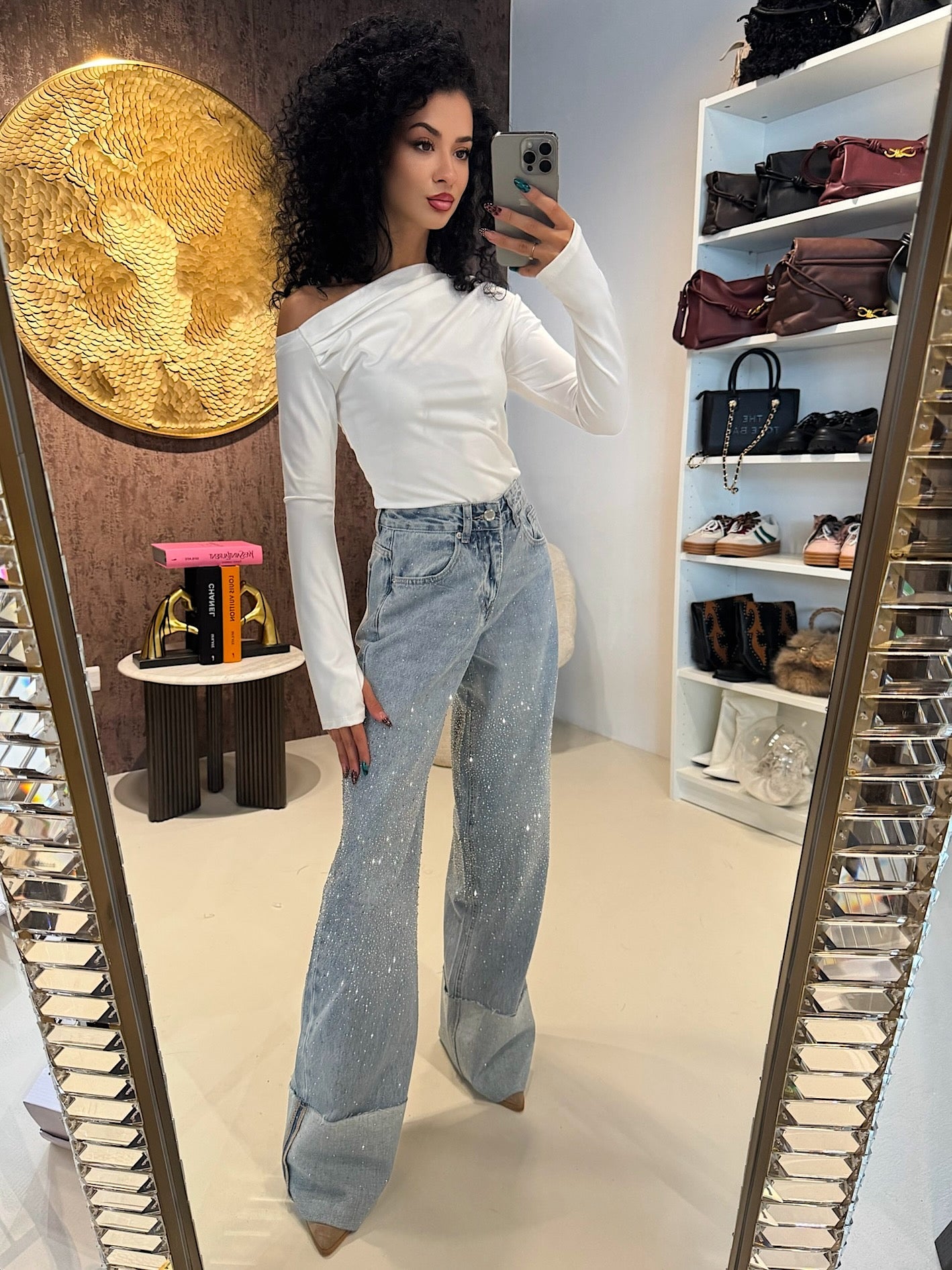 Blusa monospalla drappeggiata