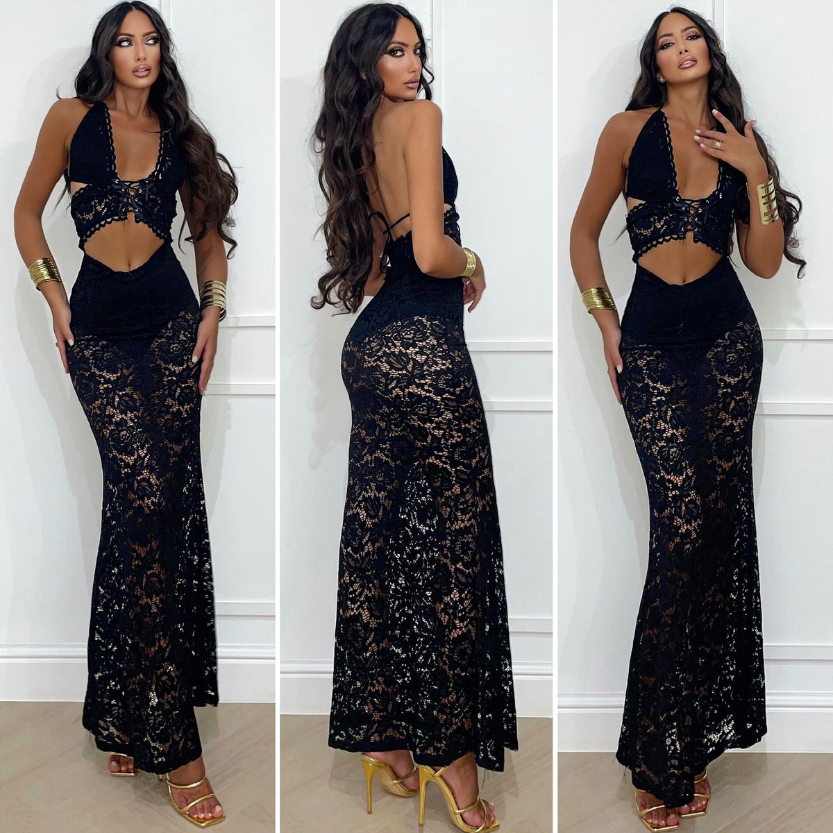 Completo top e gonna in pizzo