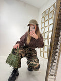Felpa cropped con cappuccio