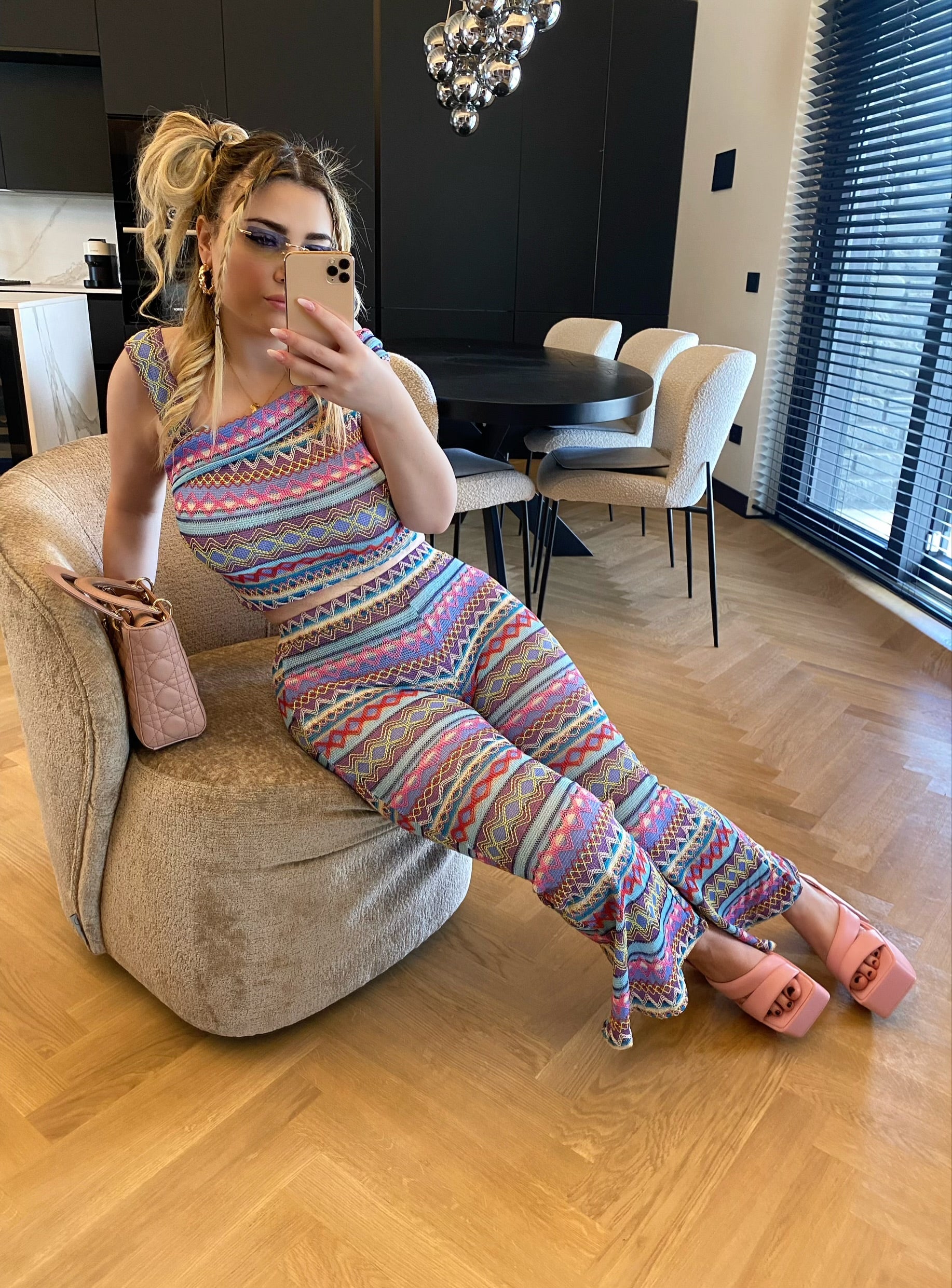 Pantalone crochet lilla