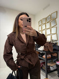 Giacca in Suede con Cintura