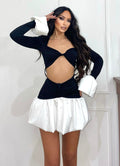 Completo top e gonna bianco nero