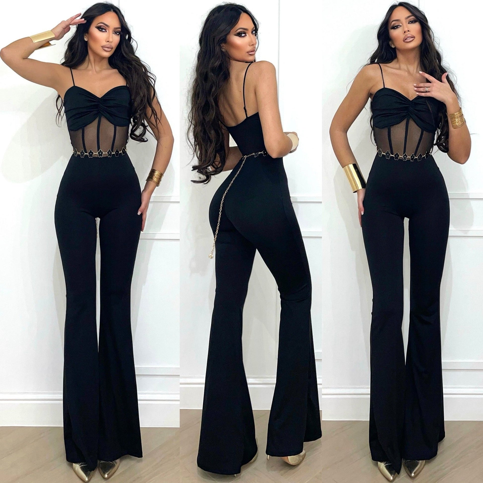 Tuta bustier nero