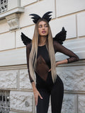 Tuta aderente con trasparenza (Dark Angel)