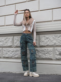 Cargo maxi con tasconi jeans macchiato