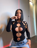 Body con spacchi nero