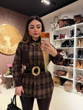Camicia check marrone