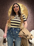 Polo in Maglia a Righe con colletto vari colori