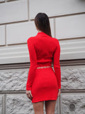 Abito in maglia rosso