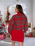 Abito in maglia rosso a costine
