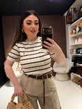 T-Shirt Knit Teddy Stripes