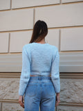 Cardigan morbidissimo celeste pastello