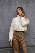 Piumino bomber beige
