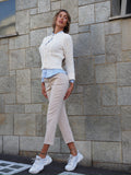 Pantalone vita alta burro
