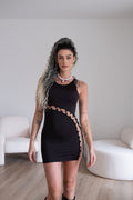 Coda #t1b-613 riccia con Coulisse Nero/Platino Degradè