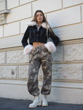 Pantalone cargo military beige