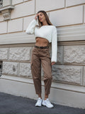 Pantalone cargo choco