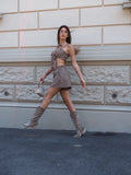 Completo top e short khaky