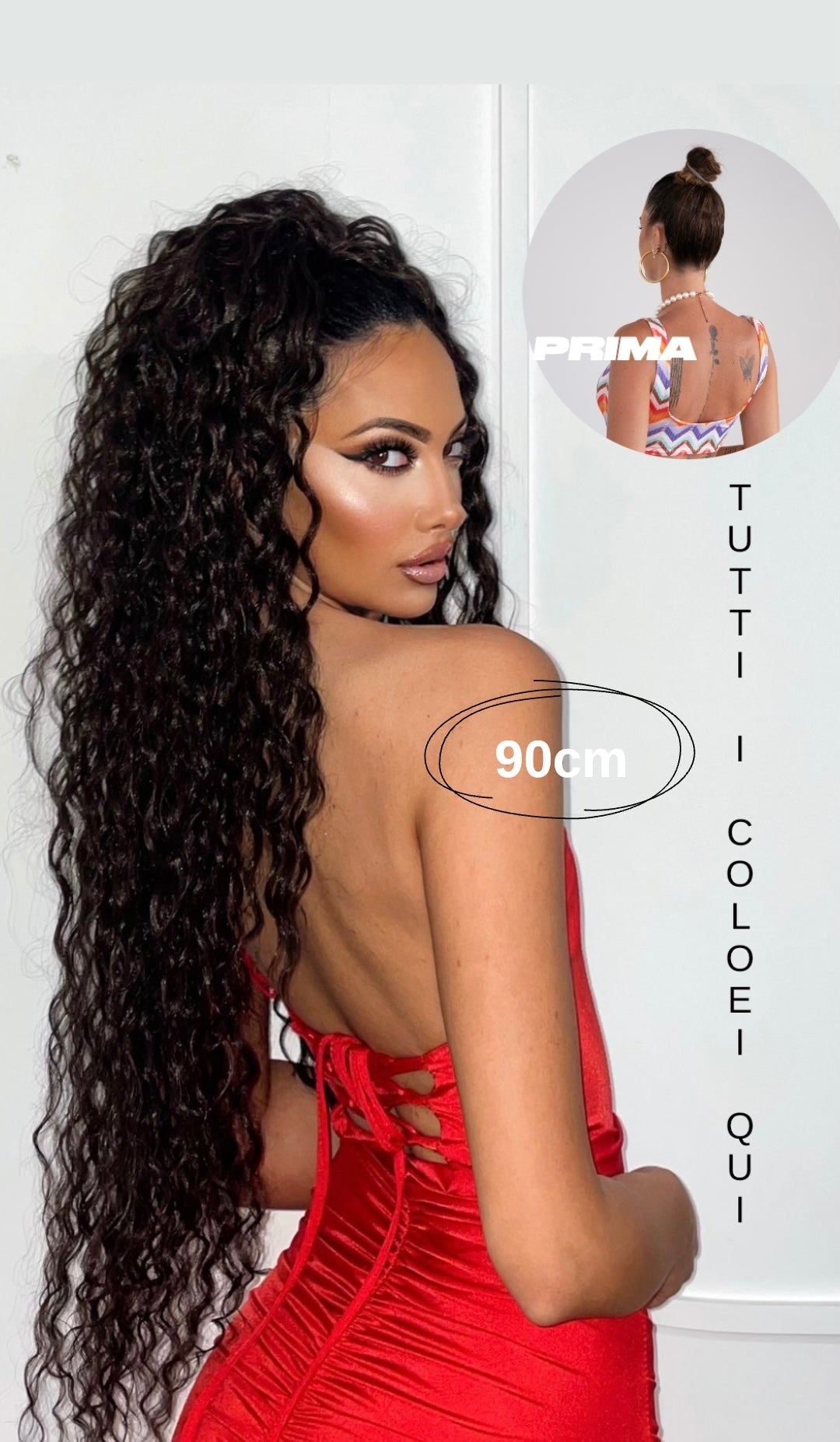 Coda extra long 90cm Riccia con Coulisse vari colori