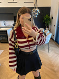 Maglione a righe bordeaux