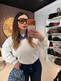 Felpa Denim Collar