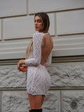 Abito in maglia beige schiena aperta