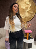 Maglia con maniche in pizzo