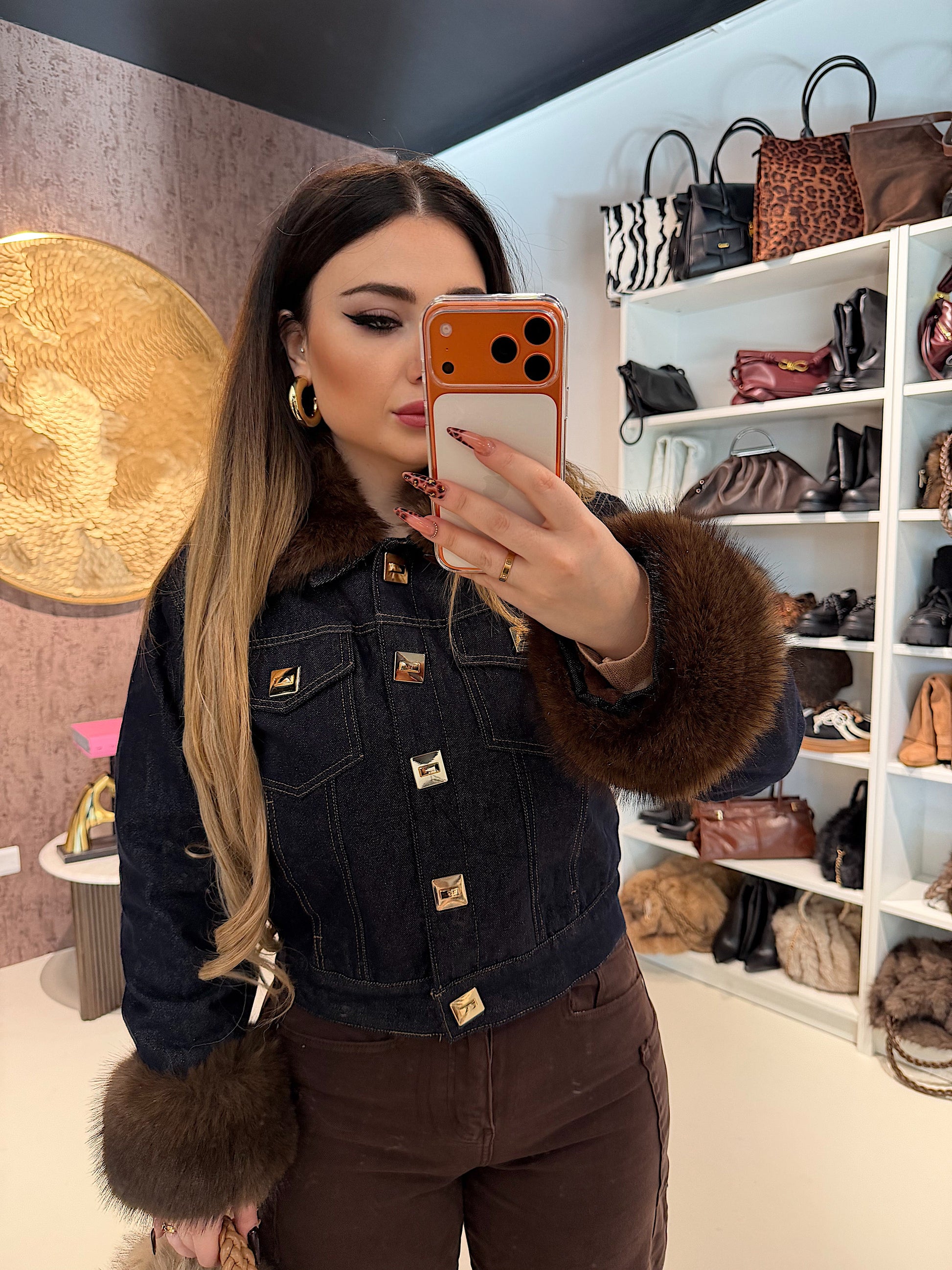 Giacca Denim Luxury Fur