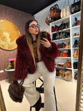 Giacca in Eco-Pelliccia con cappuccio over